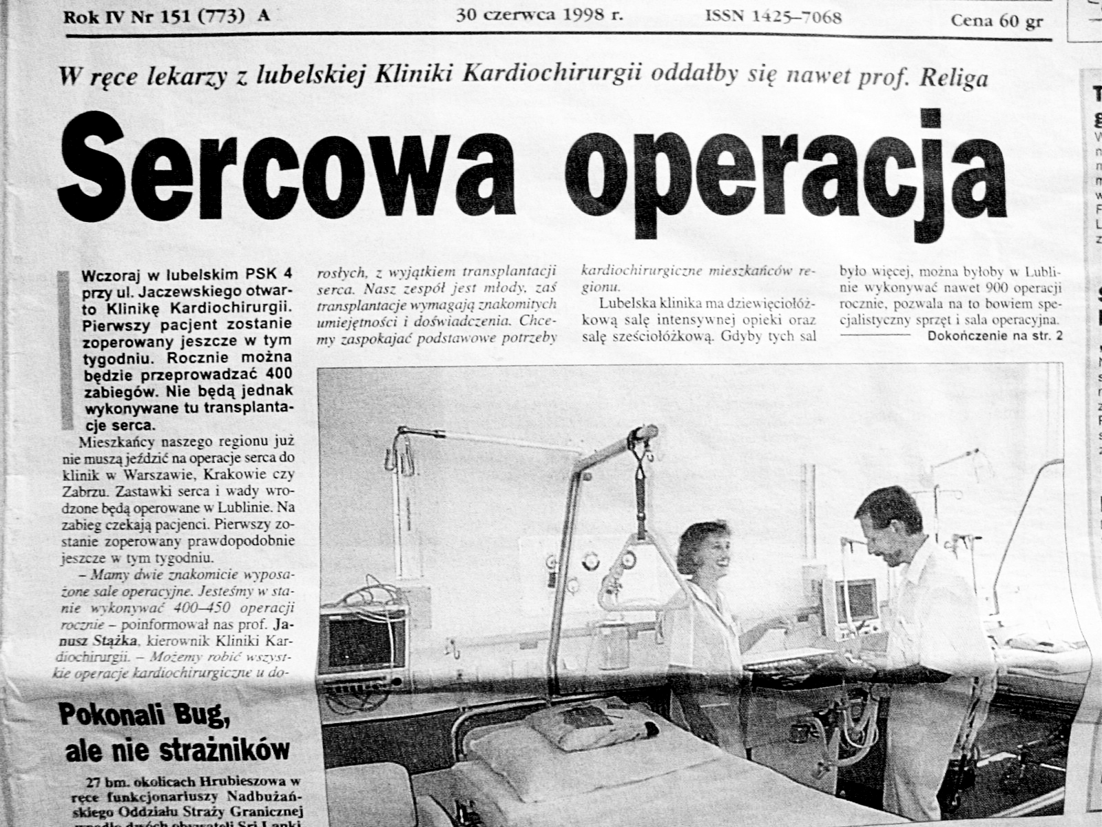 Archiwalna strona gazety z artykułem o tytule 